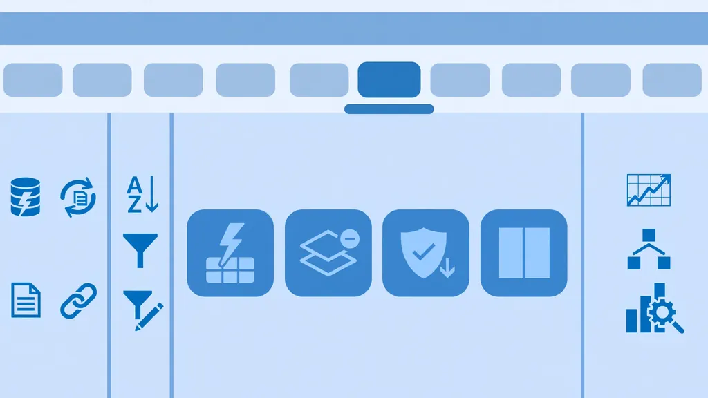 Illustration of the Excel Data tab ribbon with Get Data, From Text CSV and Power Query buttons