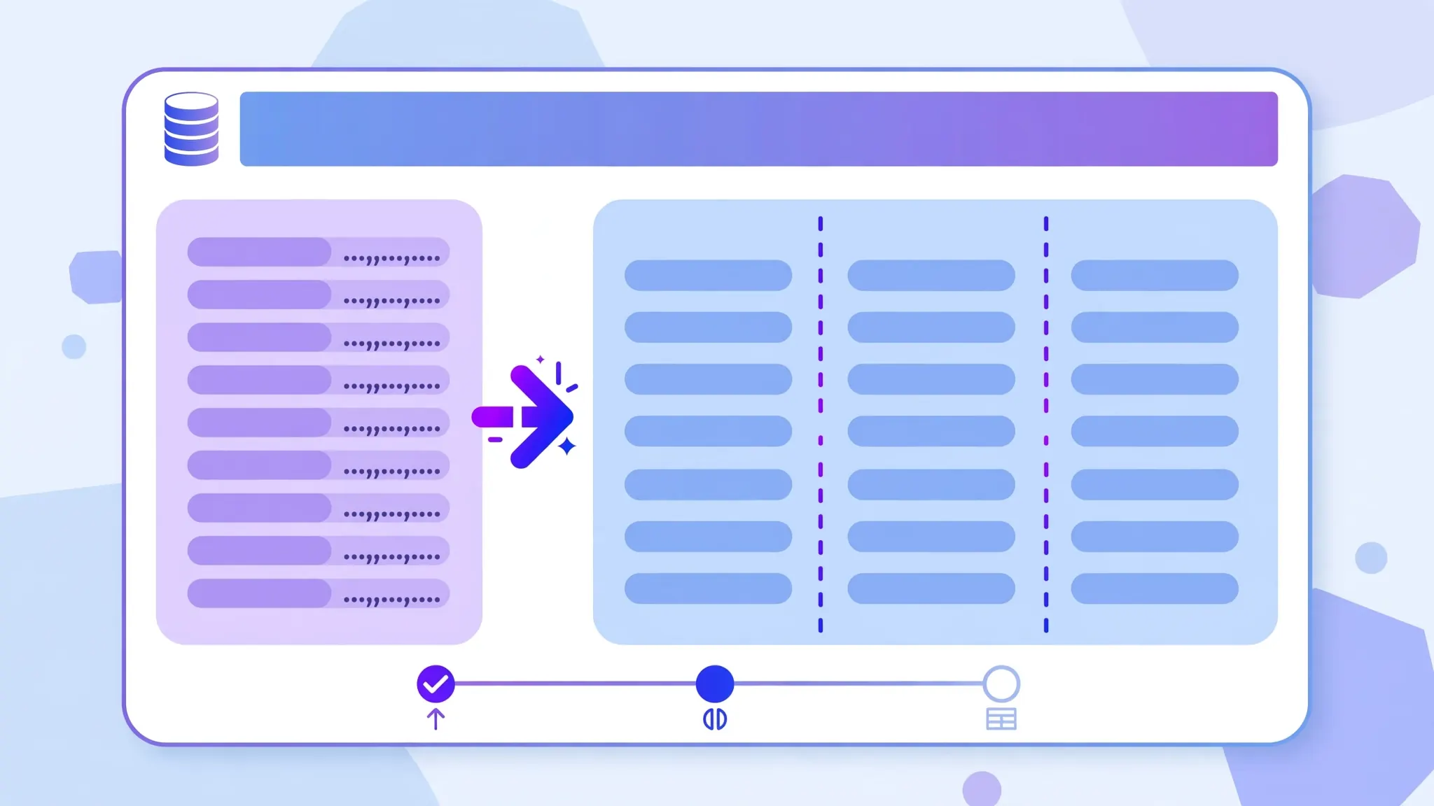 Data import wizard preview splitting a single mashed column of delimited values into neat separate columns