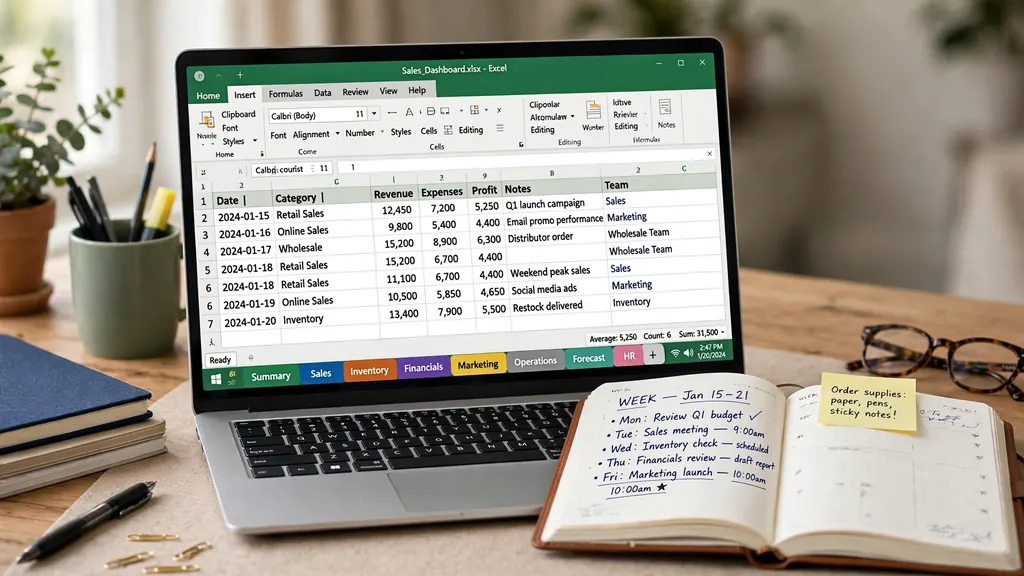 Excel workbook with organized sheet tabs for entry, validation reference, and quality control checklists