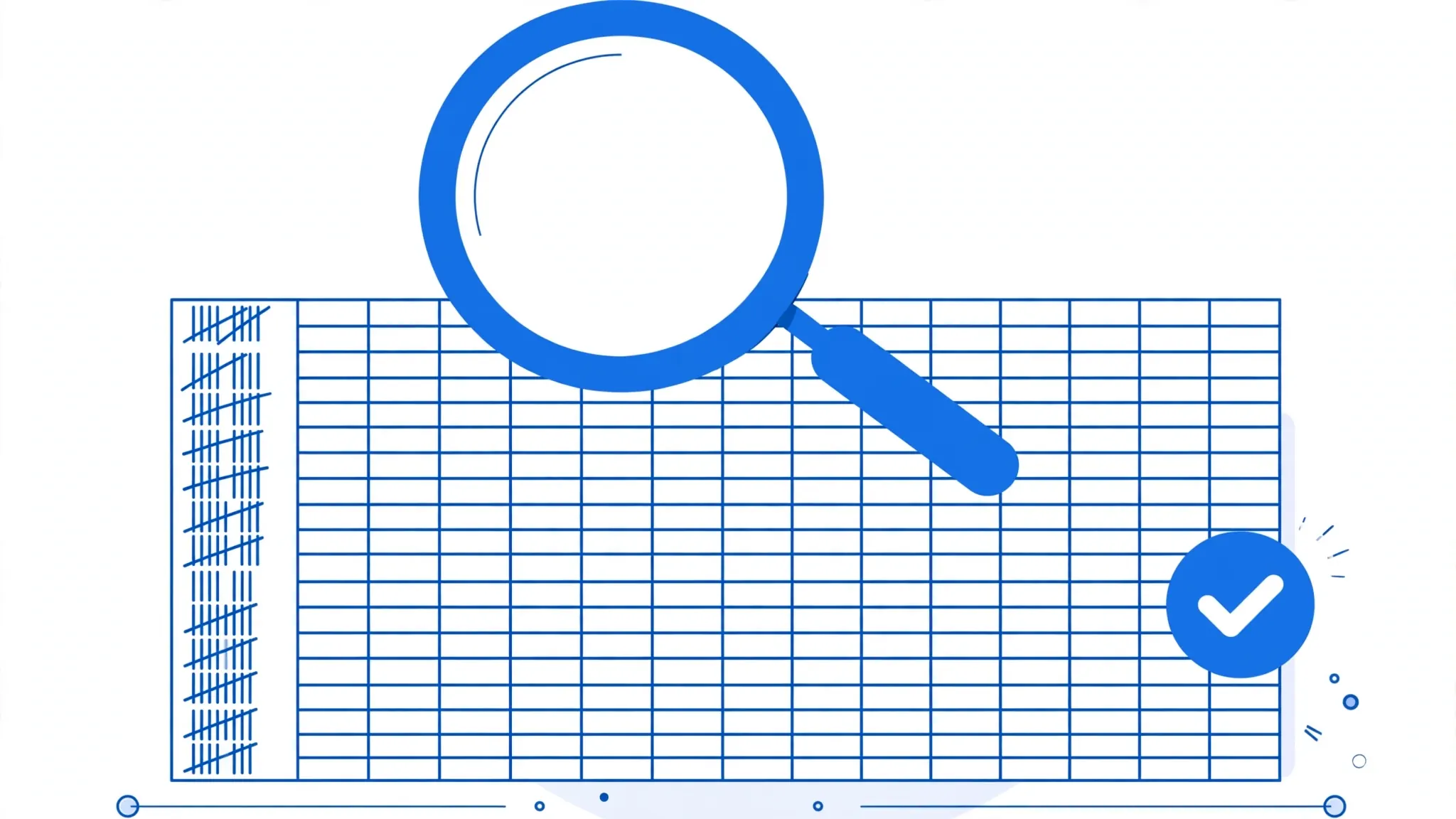 A magnifying glass counting the rows of a huge CSV file to verify no data was lost in conversion