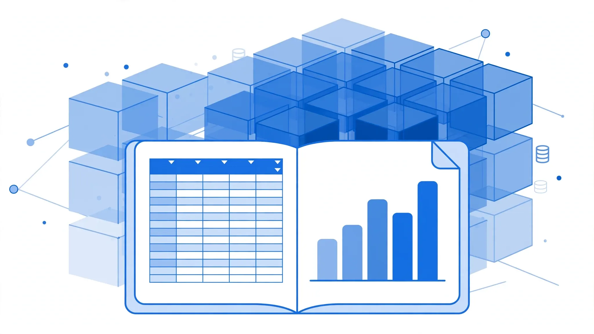 A pivot table and chart summarizing millions of CSV rows inside one Excel workbook via the Data Model