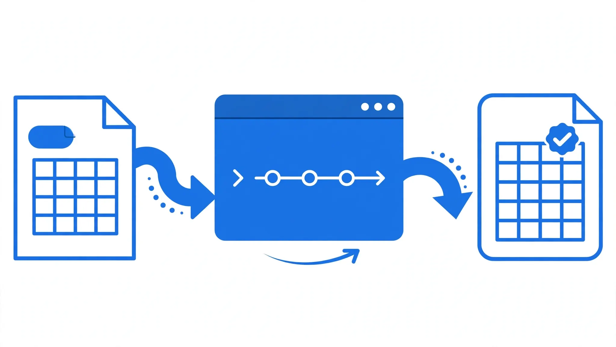 A blue PowerShell console running a command pipeline that converts a CSV into an Excel workbook