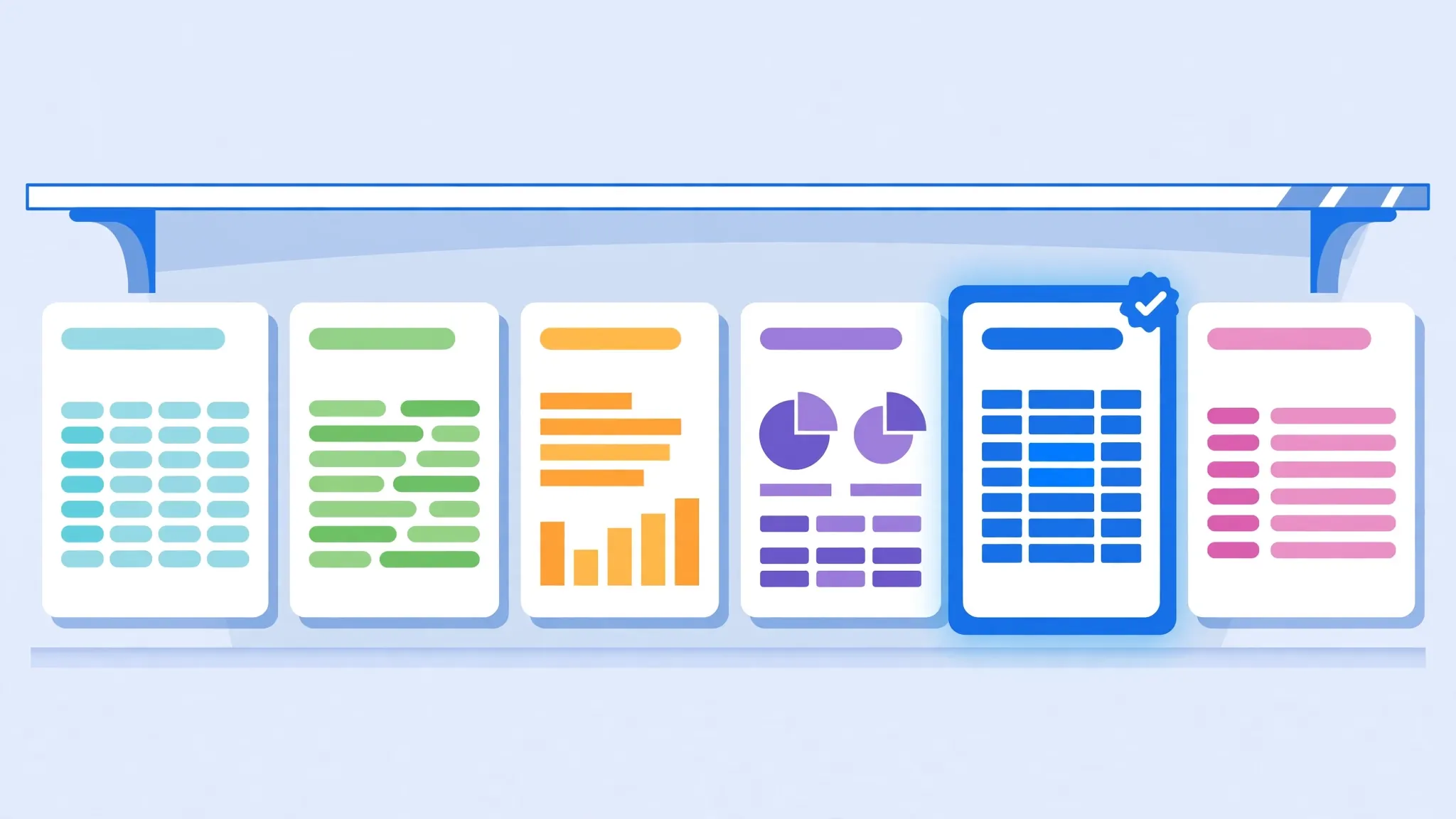 A gallery shelf of different pre-designed spreadsheet templates to choose from