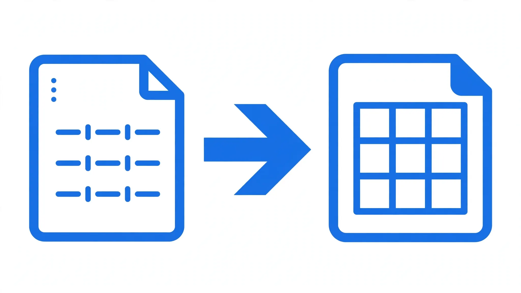 PSV pipe-separated-values file icon converting into an Excel workbook icon