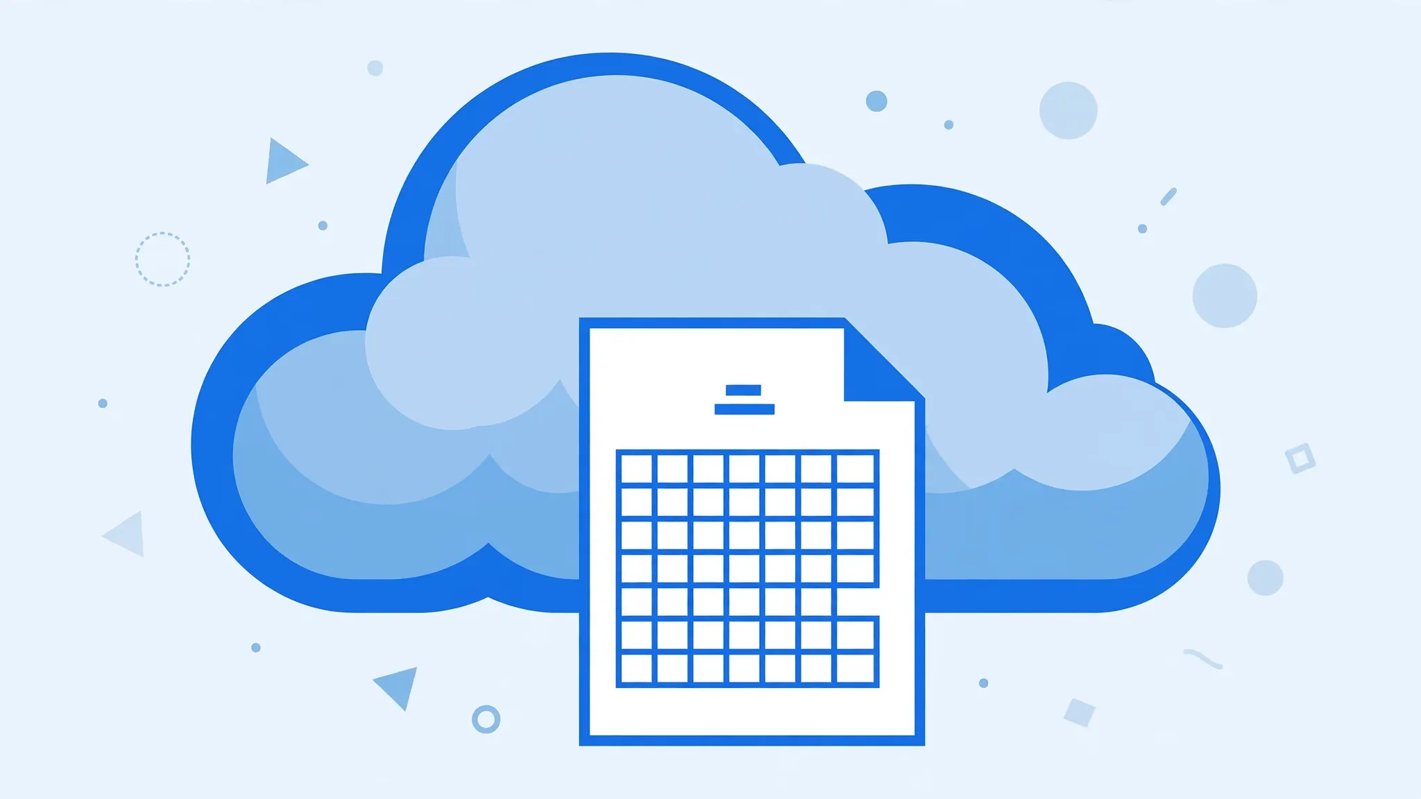 Cloud icon with a spreadsheet document, representing viewing CSV files online without Excel