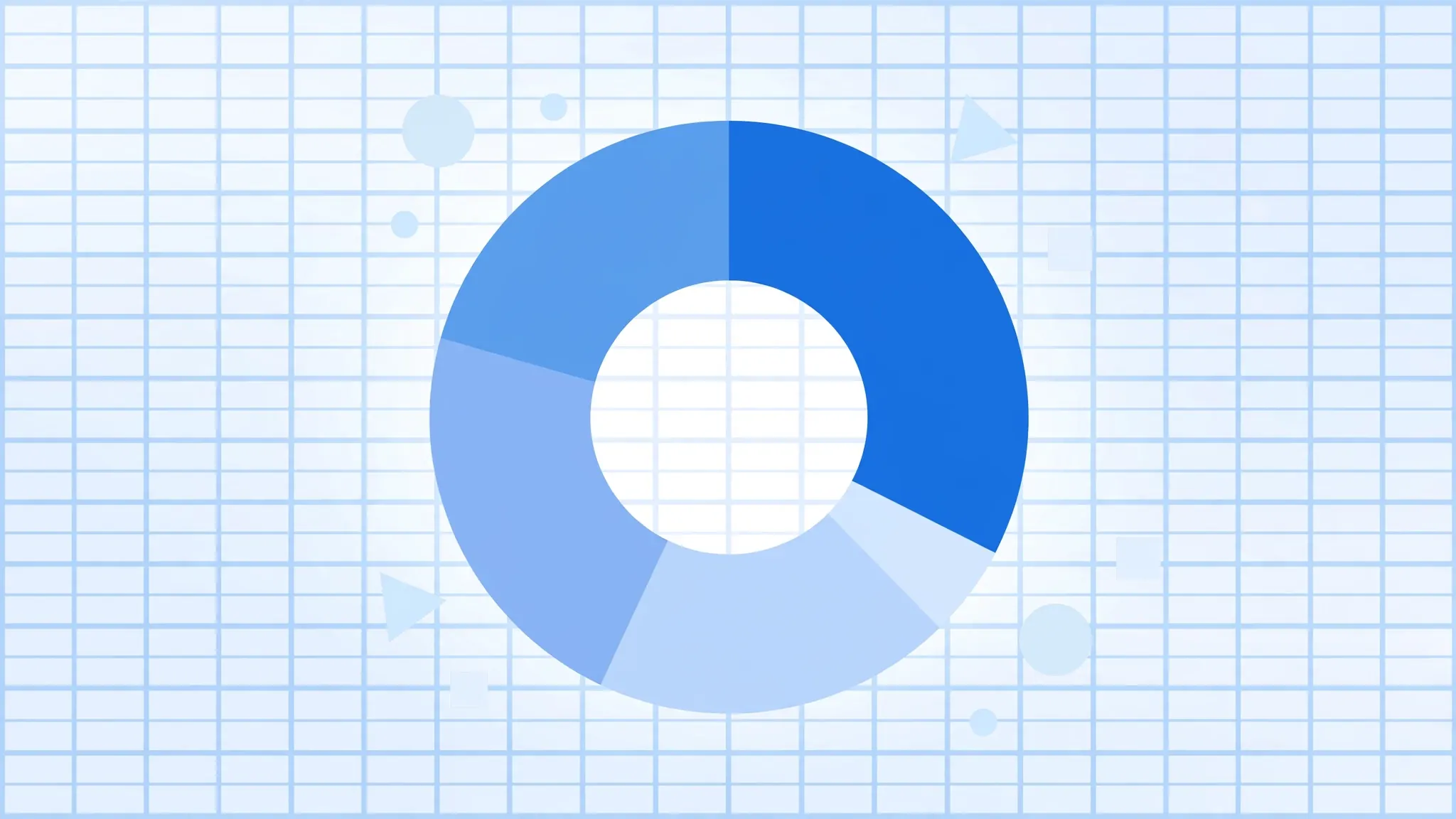 Donut chart with colored segments over a spreadsheet grid, an example pivot chart from CSV data