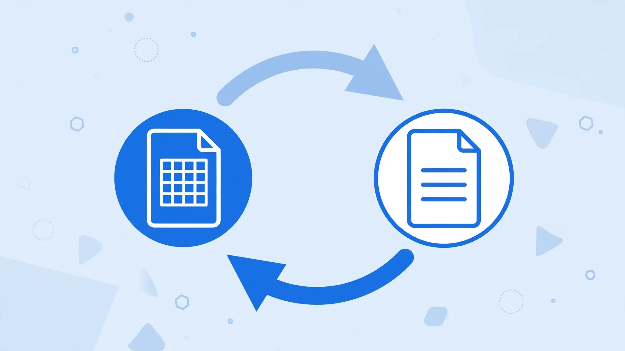 Circular lifecycle diagram with file icons at stages, the repeated xlsx to csv round trip cycle