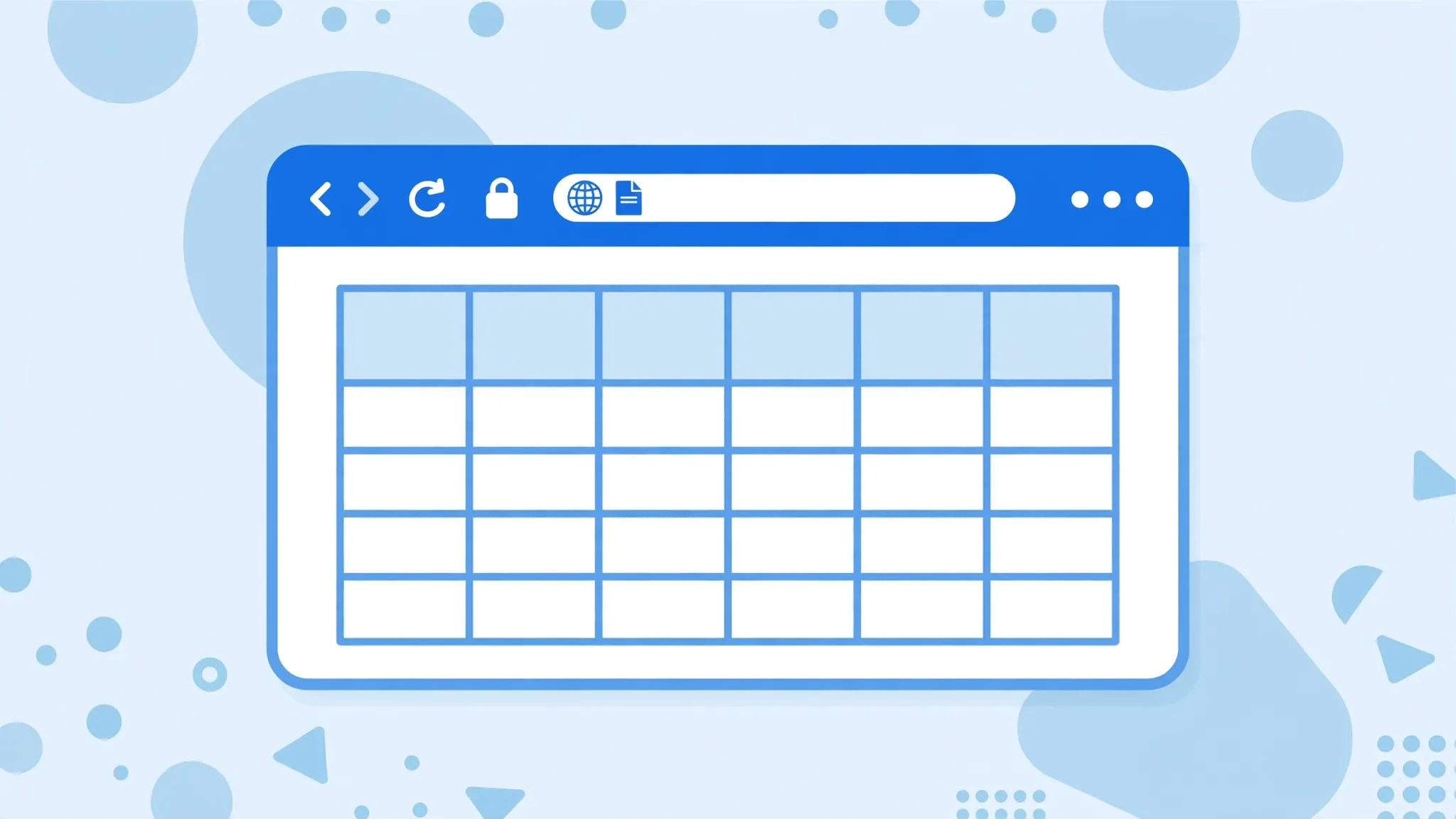 Web browser window displaying a spreadsheet grid, showing how to open a CSV file in a browser without Excel