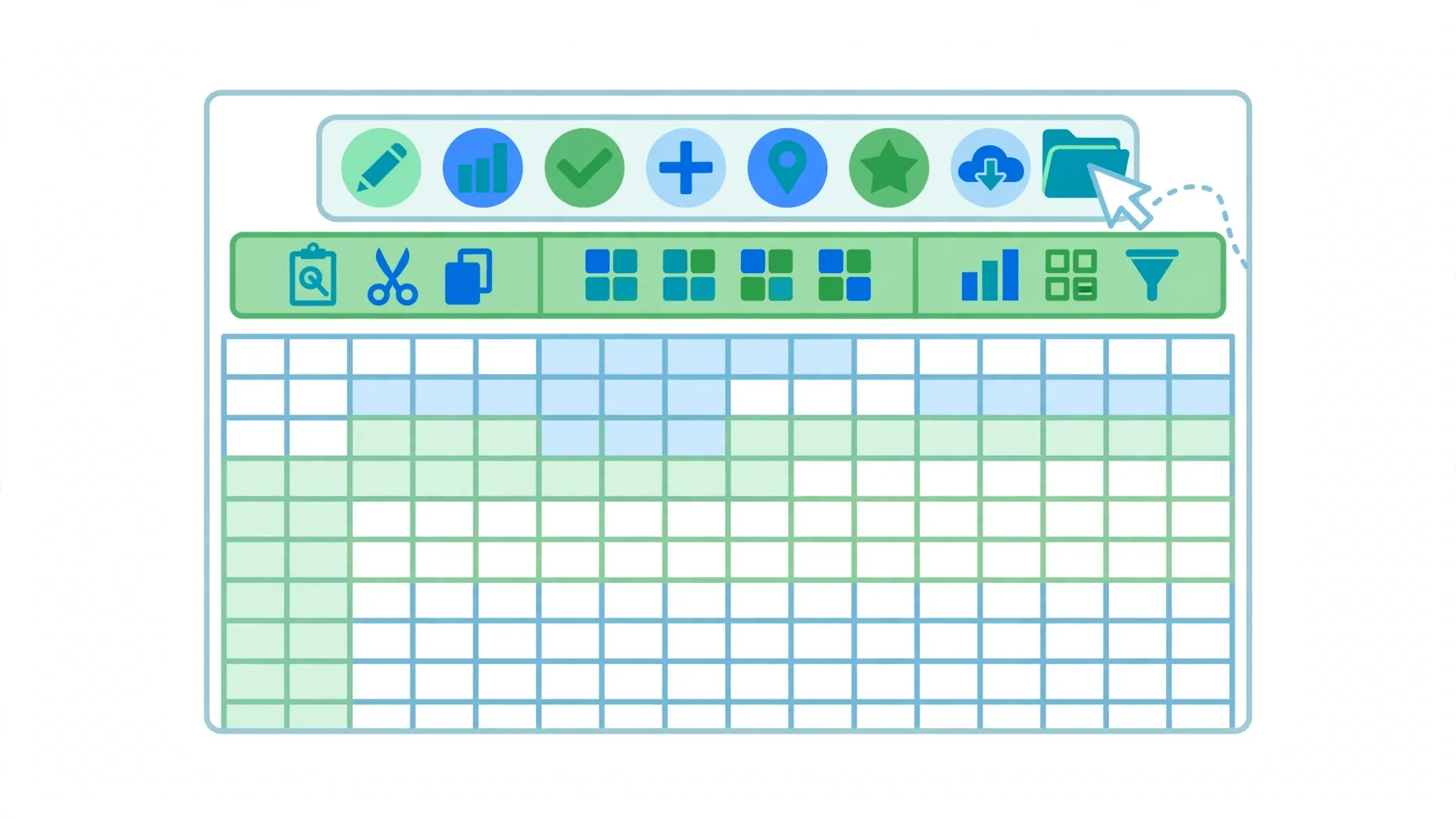 Excel window with a customizable toolbar showing where the hidden data entry Form button can be added